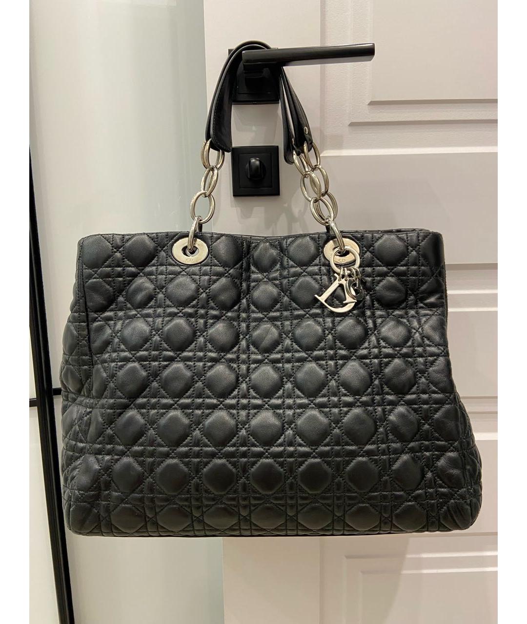 CHRISTIAN DIOR Черная кожаная сумка с короткими ручками, фото 8