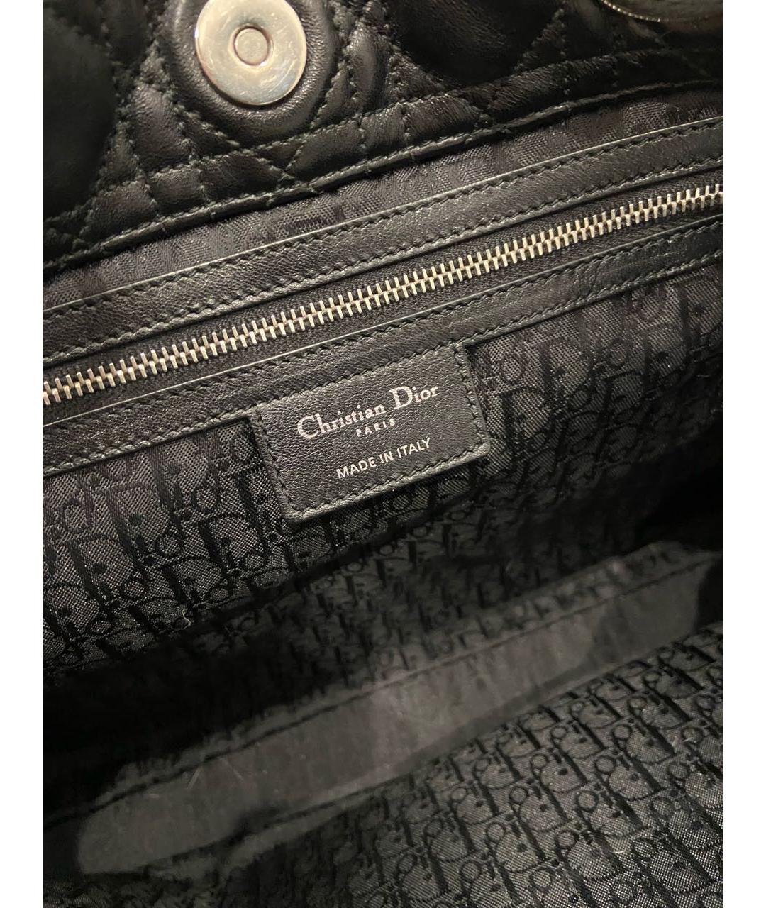 CHRISTIAN DIOR Черная кожаная сумка с короткими ручками, фото 5