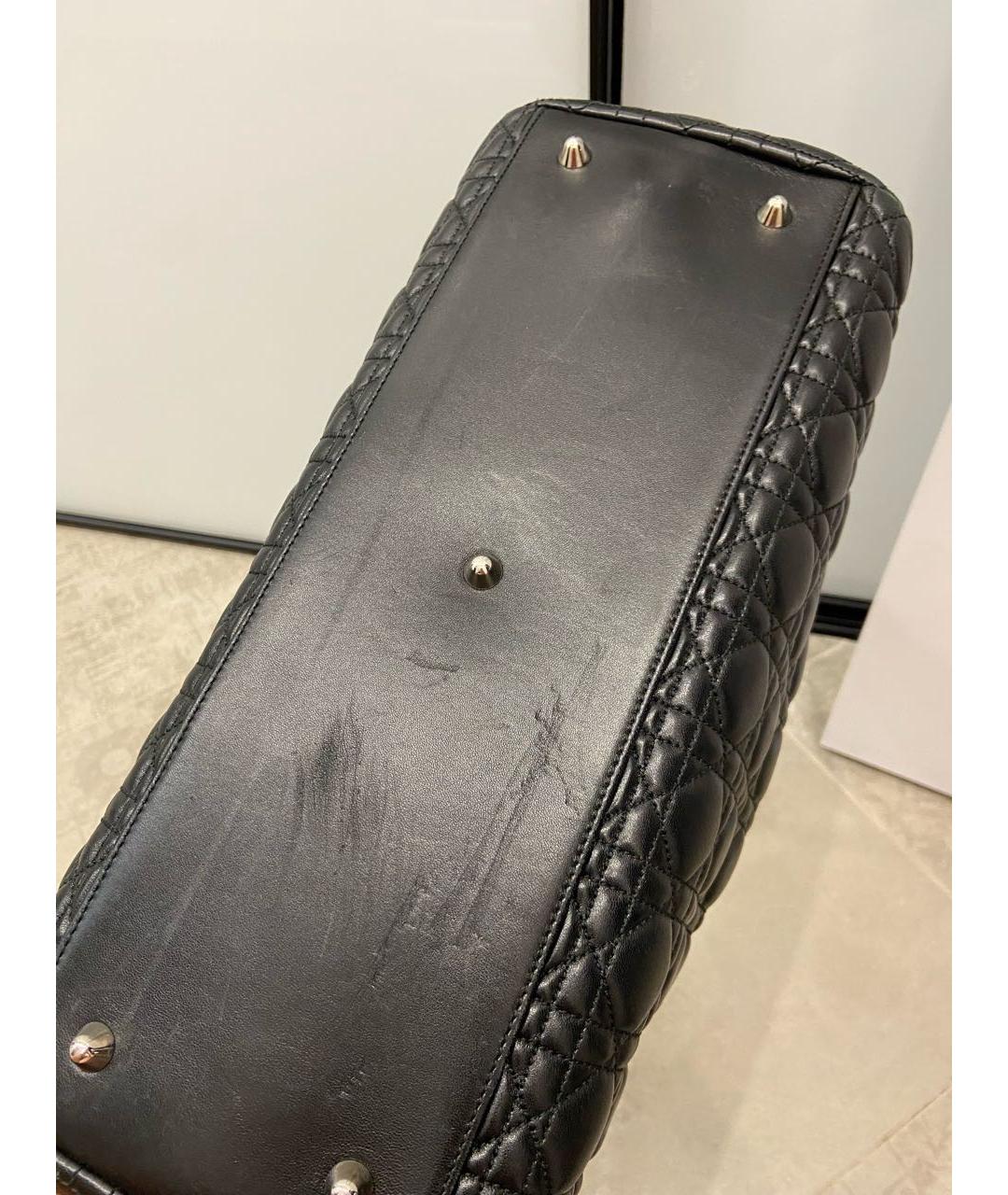 CHRISTIAN DIOR Черная кожаная сумка с короткими ручками, фото 6