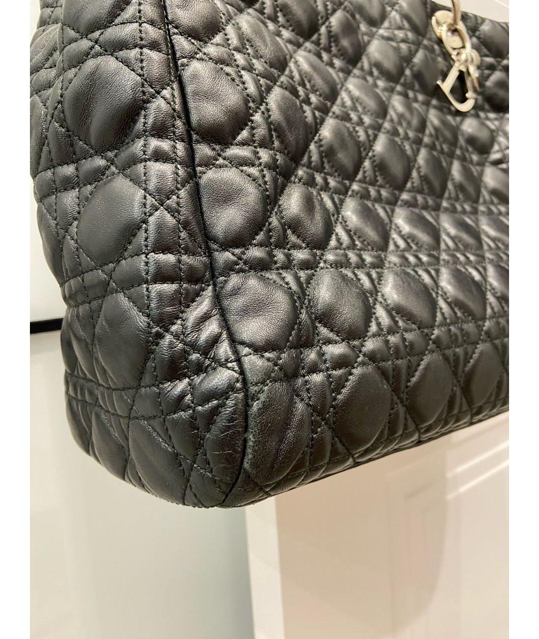 CHRISTIAN DIOR Черная кожаная сумка с короткими ручками, фото 7