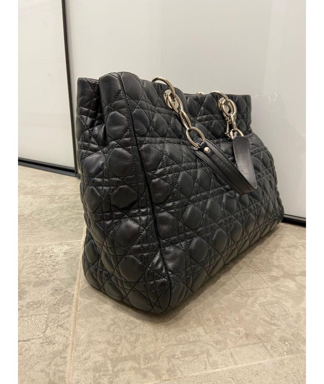 CHRISTIAN DIOR Черная кожаная сумка с короткими ручками, фото 2