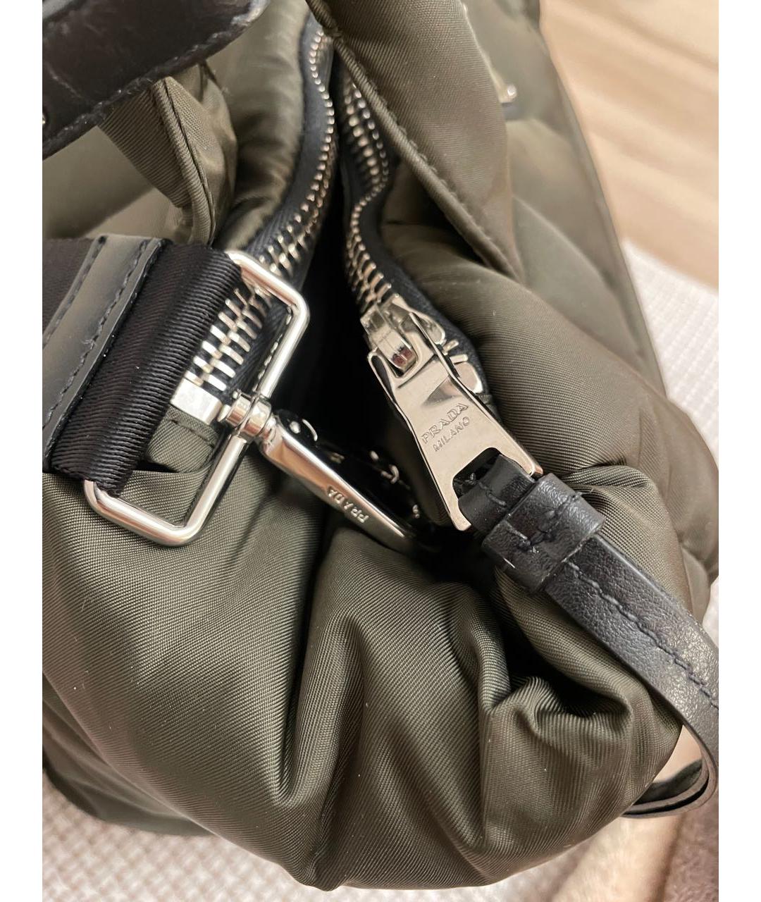 PRADA Хаки синтетическая сумка с короткими ручками, фото 6