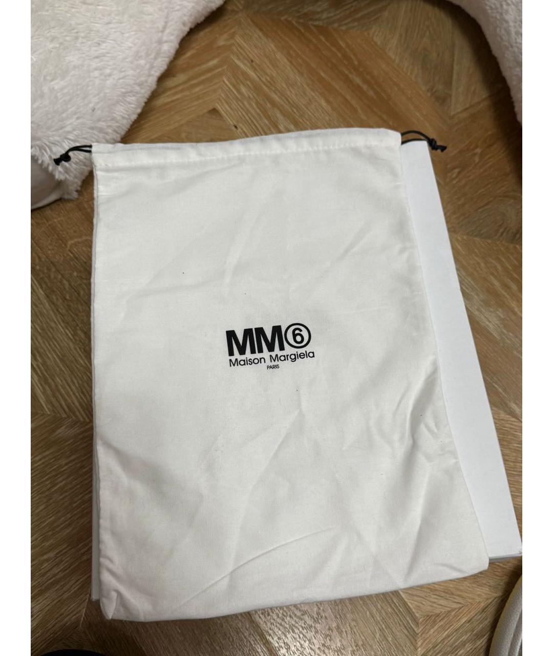 MM6 MAISON MARGIELA Серебряные кожаные кроссовки, фото 6