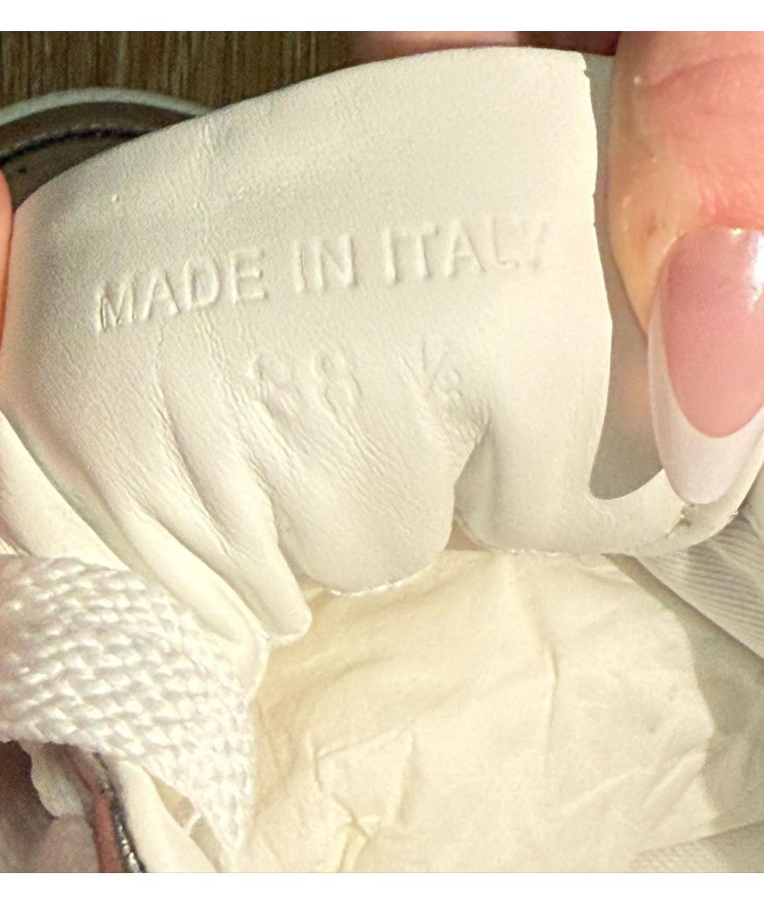 MM6 MAISON MARGIELA Серебряные кожаные кроссовки, фото 5