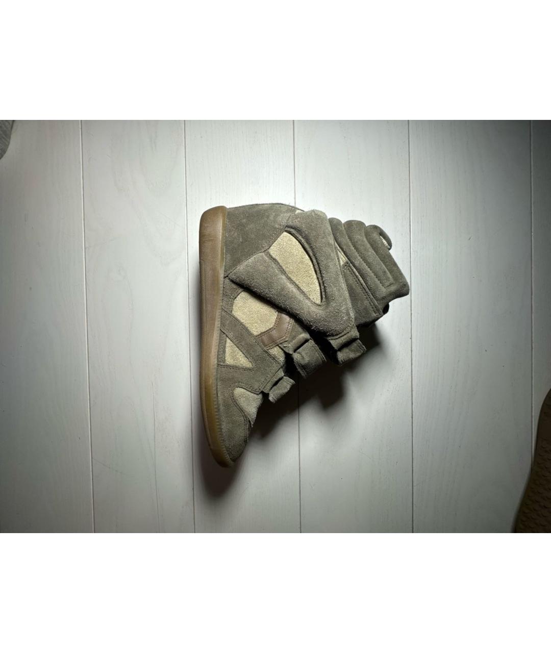 ISABEL MARANT Хаки замшевые кроссовки, фото 8