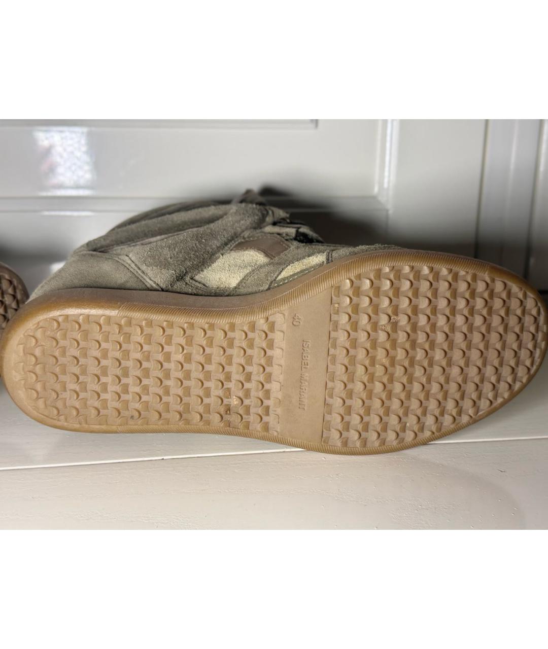 ISABEL MARANT Хаки замшевые кроссовки, фото 7