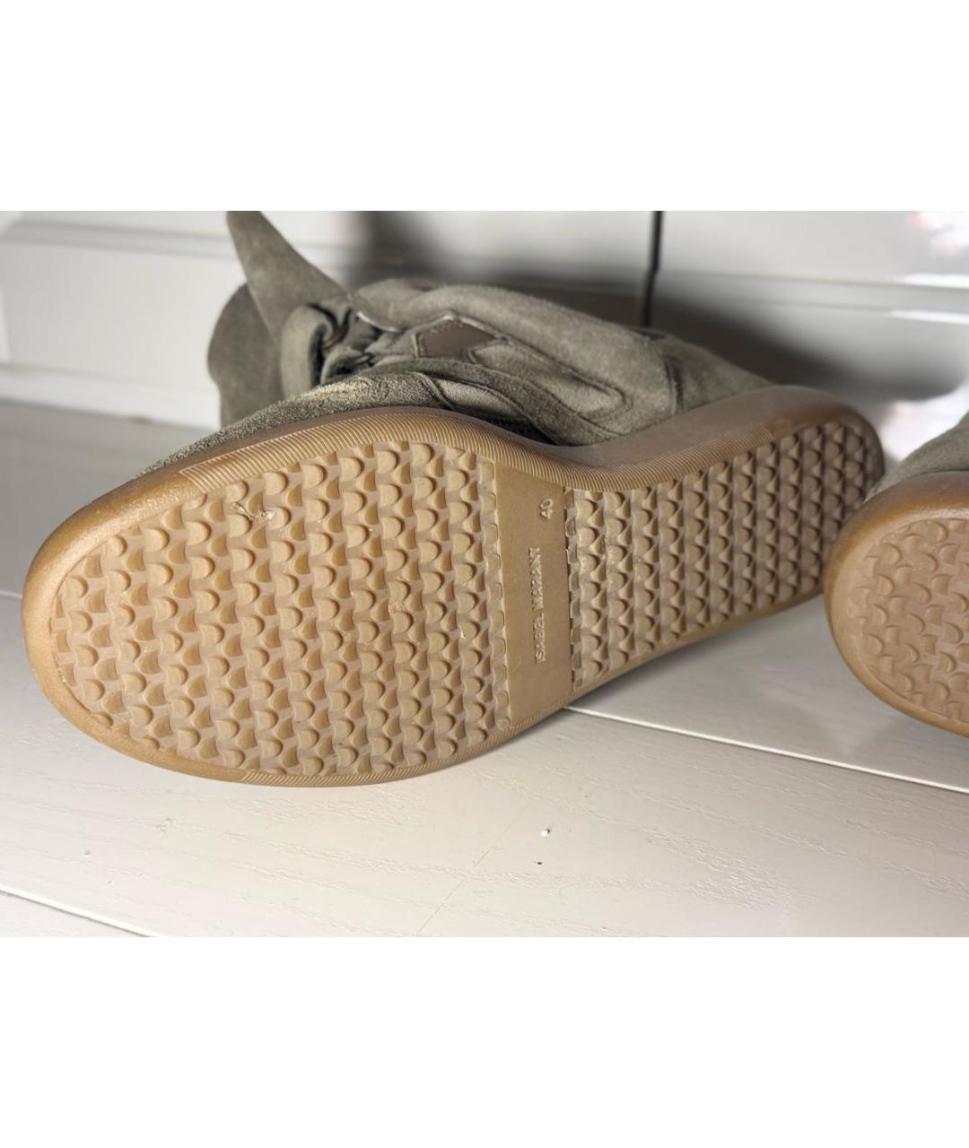 ISABEL MARANT Хаки замшевые кроссовки, фото 6