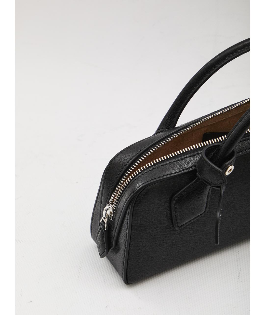 ALAIA Черная кожаная сумка с короткими ручками, фото 3