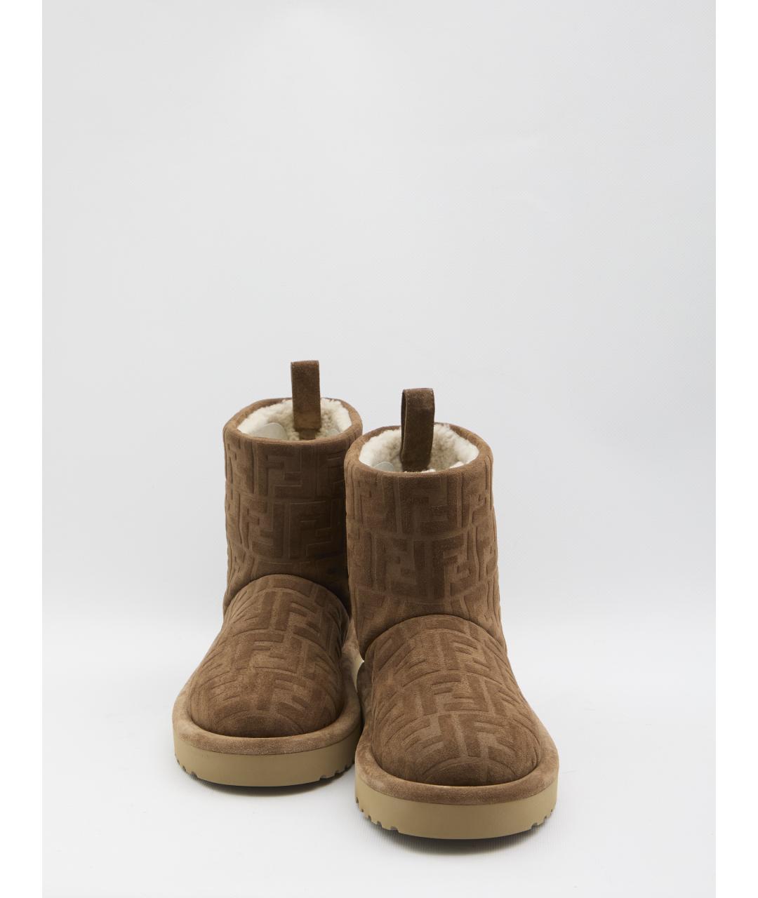 FENDI Коричневые замшевые низкие ботинки, фото 5