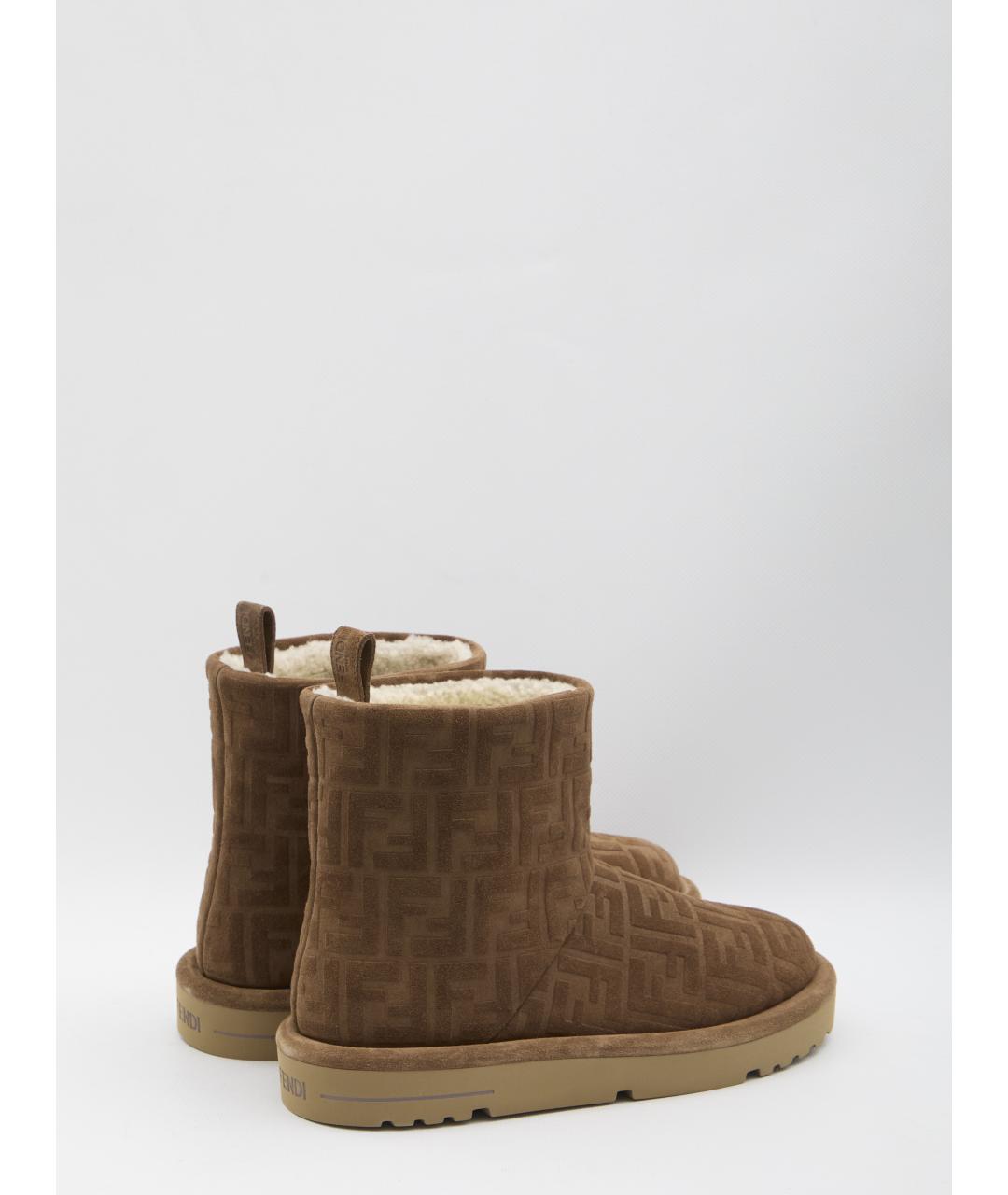 FENDI Коричневые замшевые низкие ботинки, фото 3