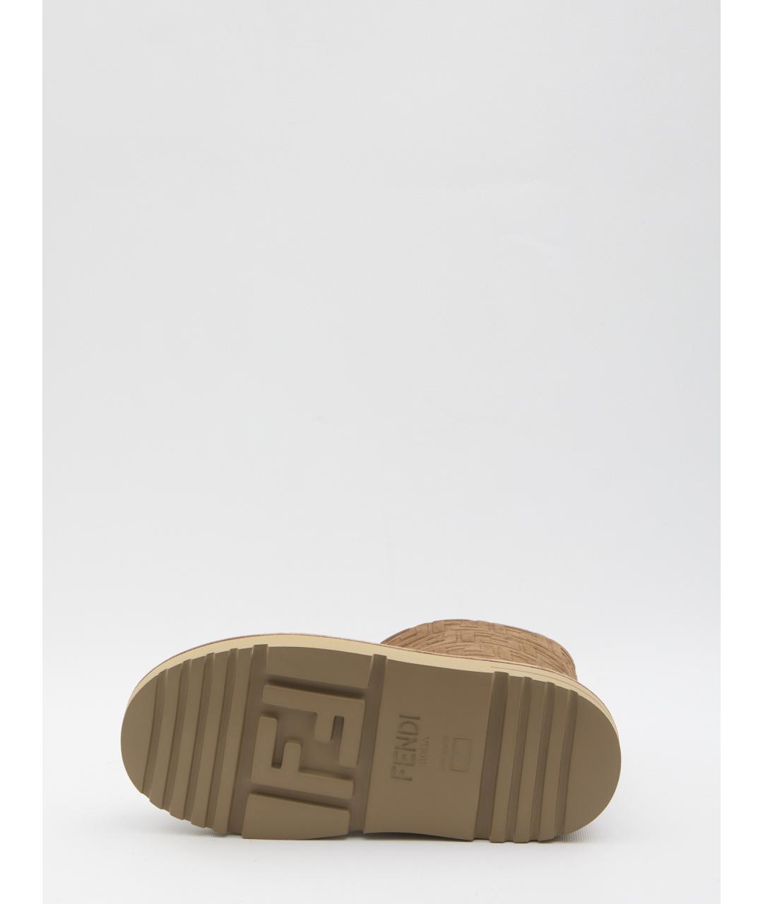 FENDI Коричневые замшевые низкие ботинки, фото 4