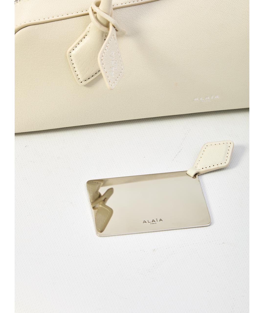 ALAIA Белая кожаная сумка через плечо, фото 4