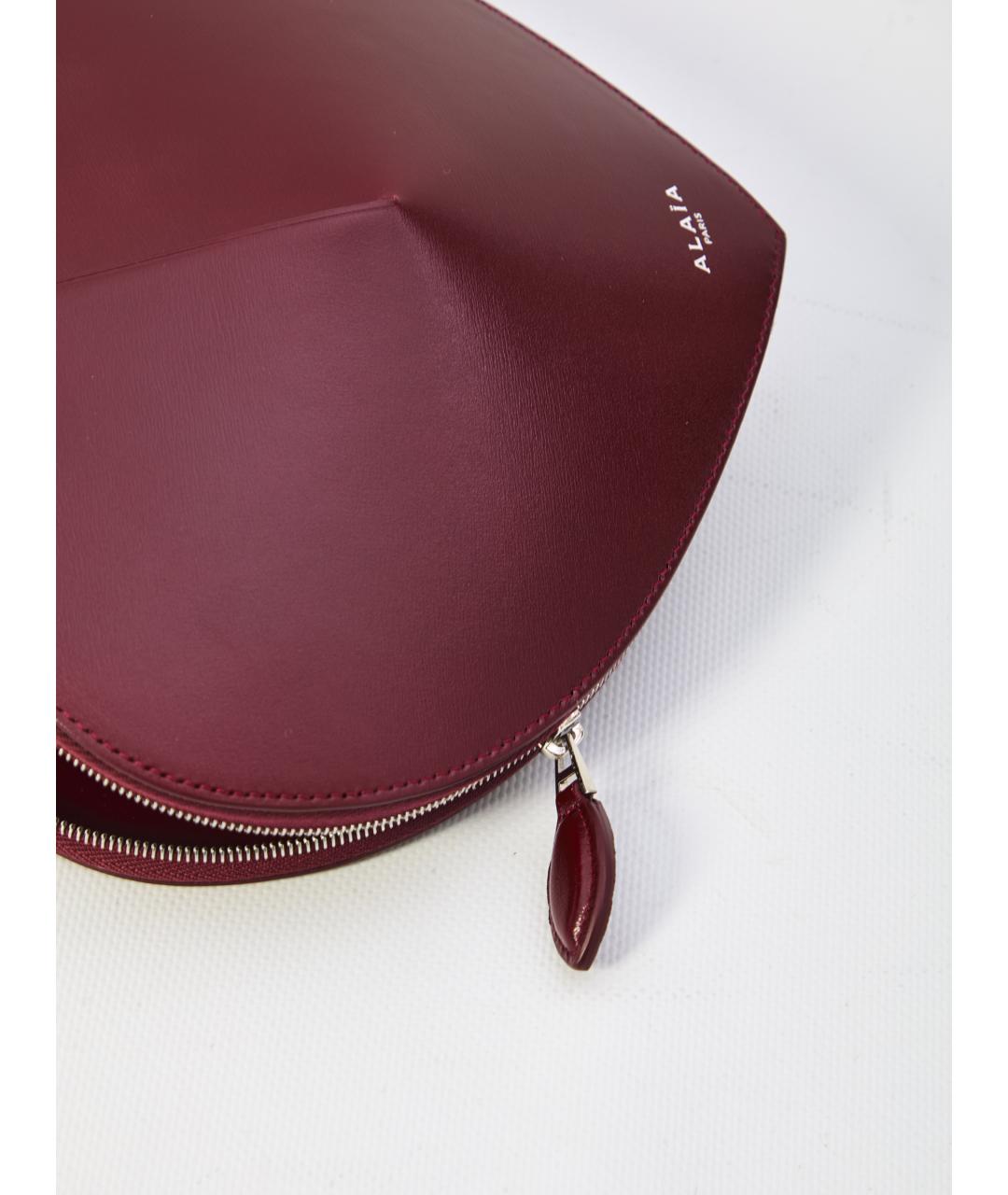 ALAIA Бордовая кожаная сумка через плечо, фото 4