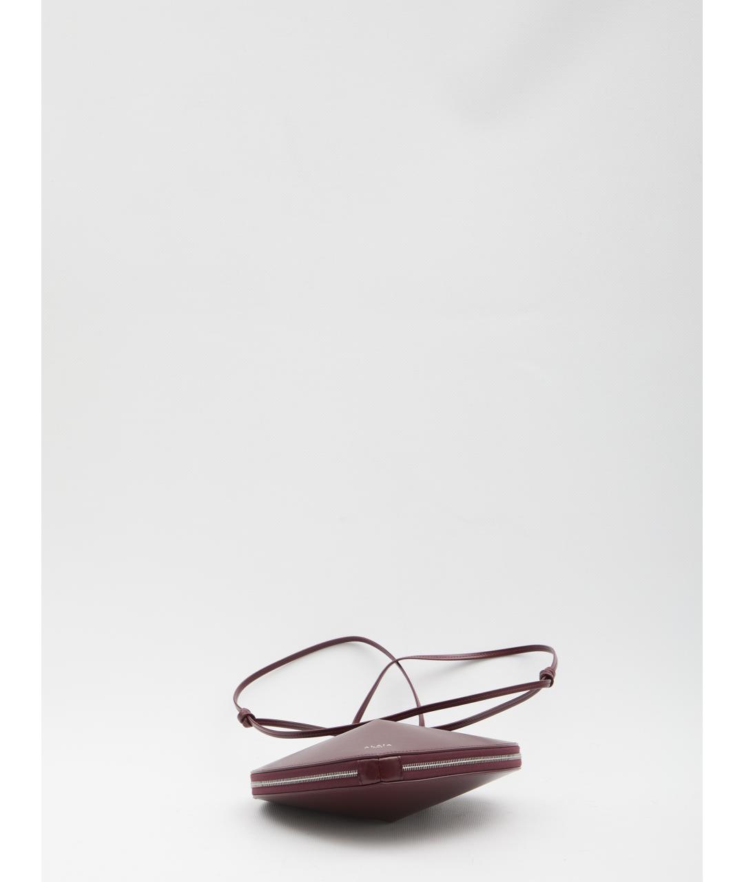 ALAIA Бордовая кожаная сумка через плечо, фото 3
