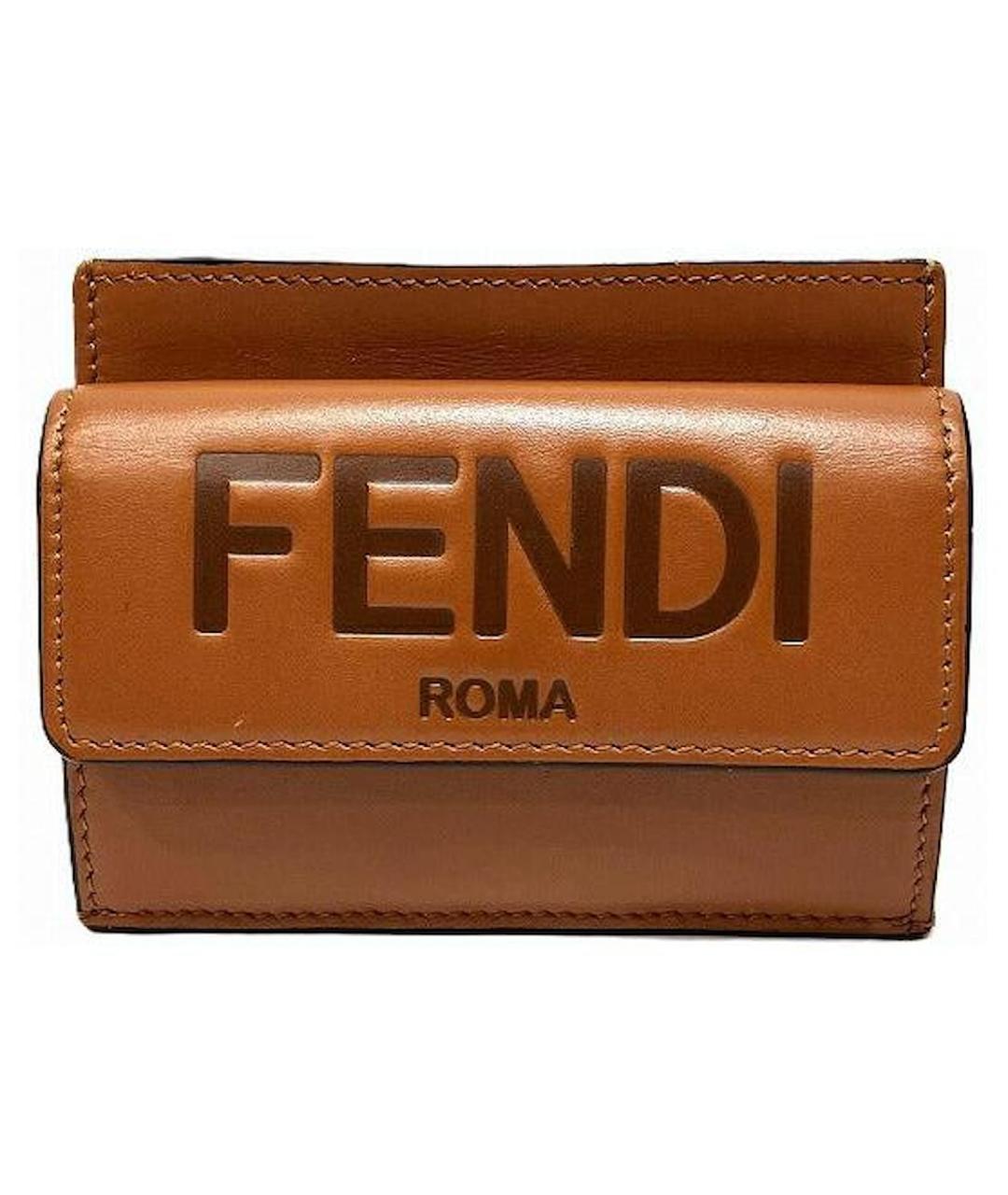 FENDI Коричневый кожаный кошелек, фото 1