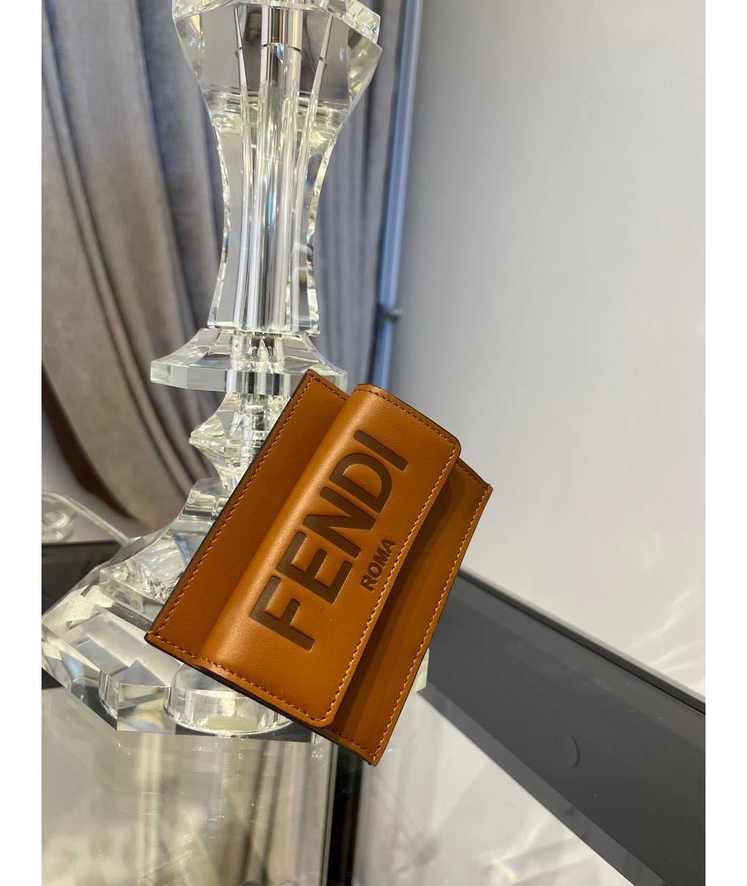 FENDI Коричневый кожаный кошелек, фото 3