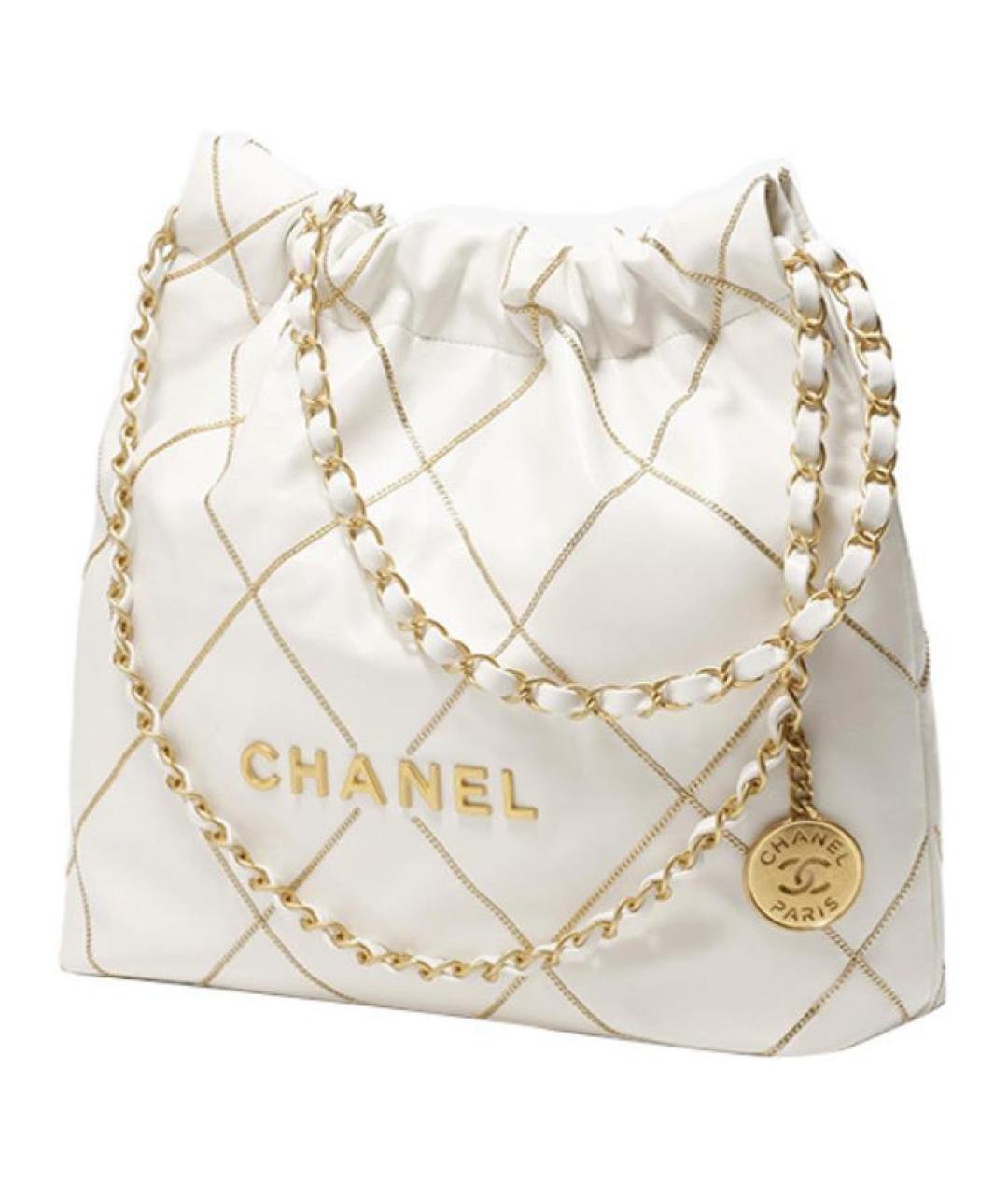 CHANEL Белая кожаная сумка через плечо, фото 2