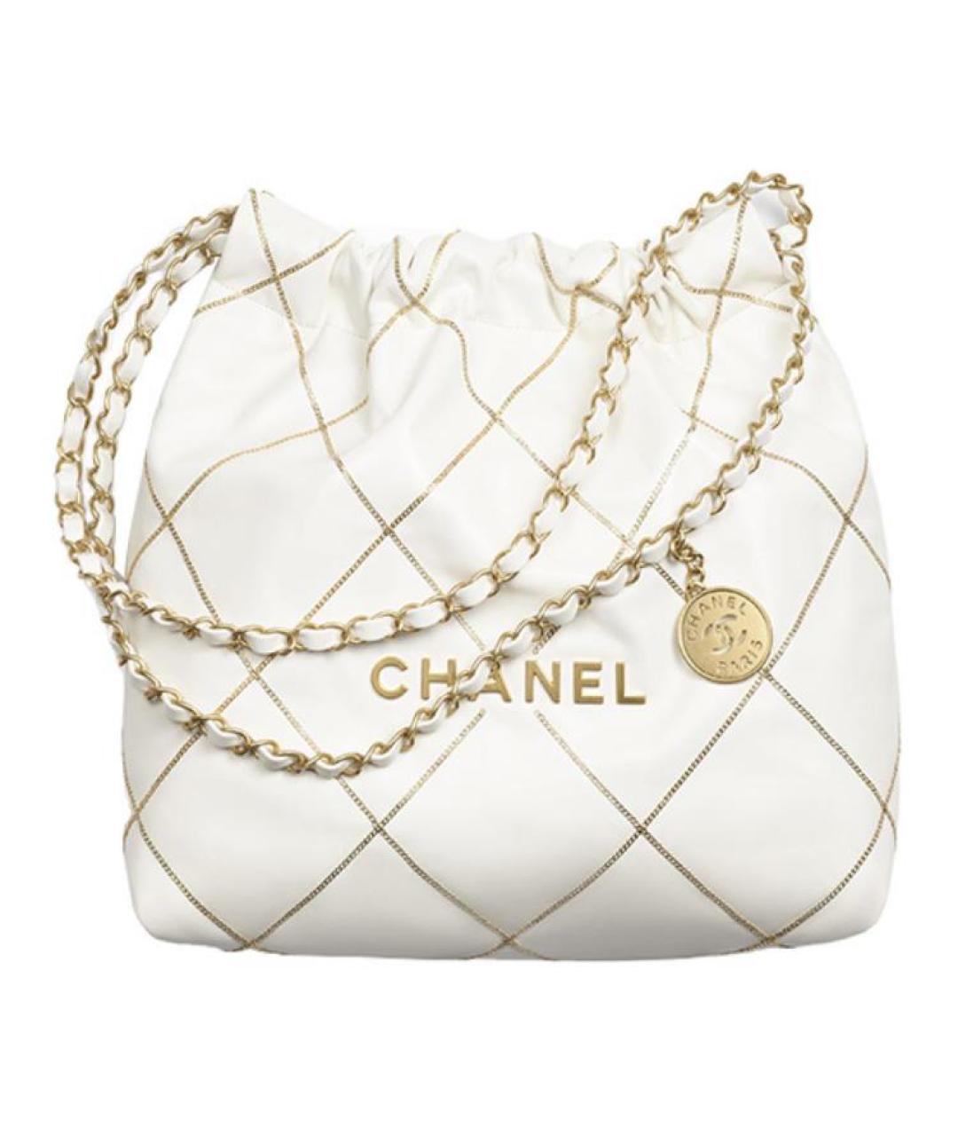 CHANEL Белая кожаная сумка через плечо, фото 1