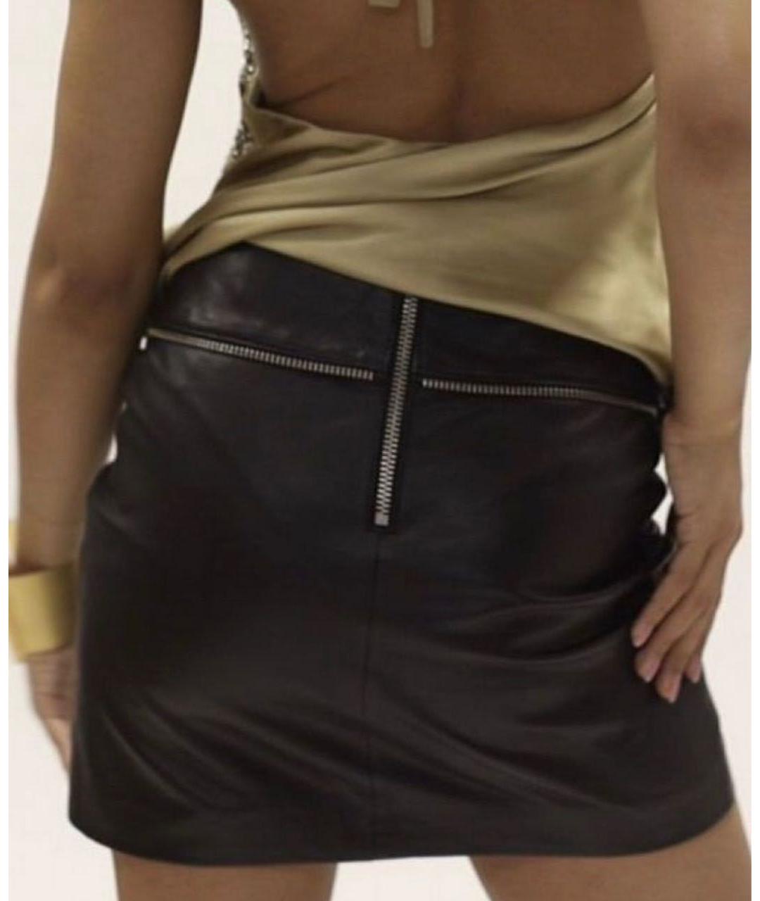 ZADIG & VOLTAIRE Черная кожаная юбка мини, фото 6