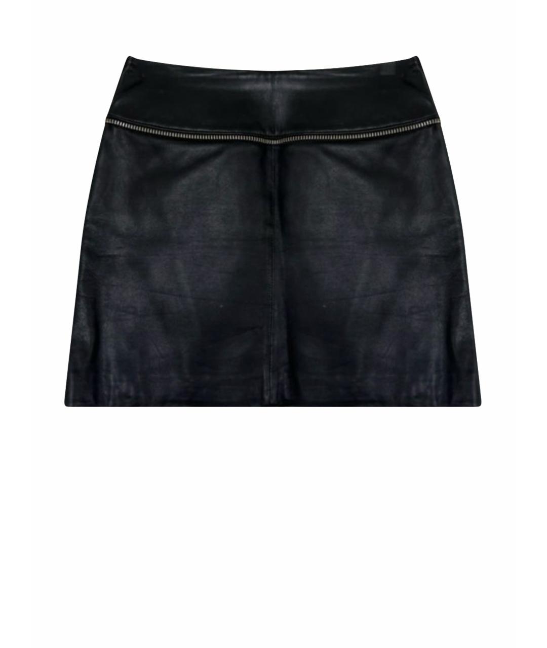 ZADIG & VOLTAIRE Черная кожаная юбка мини, фото 1
