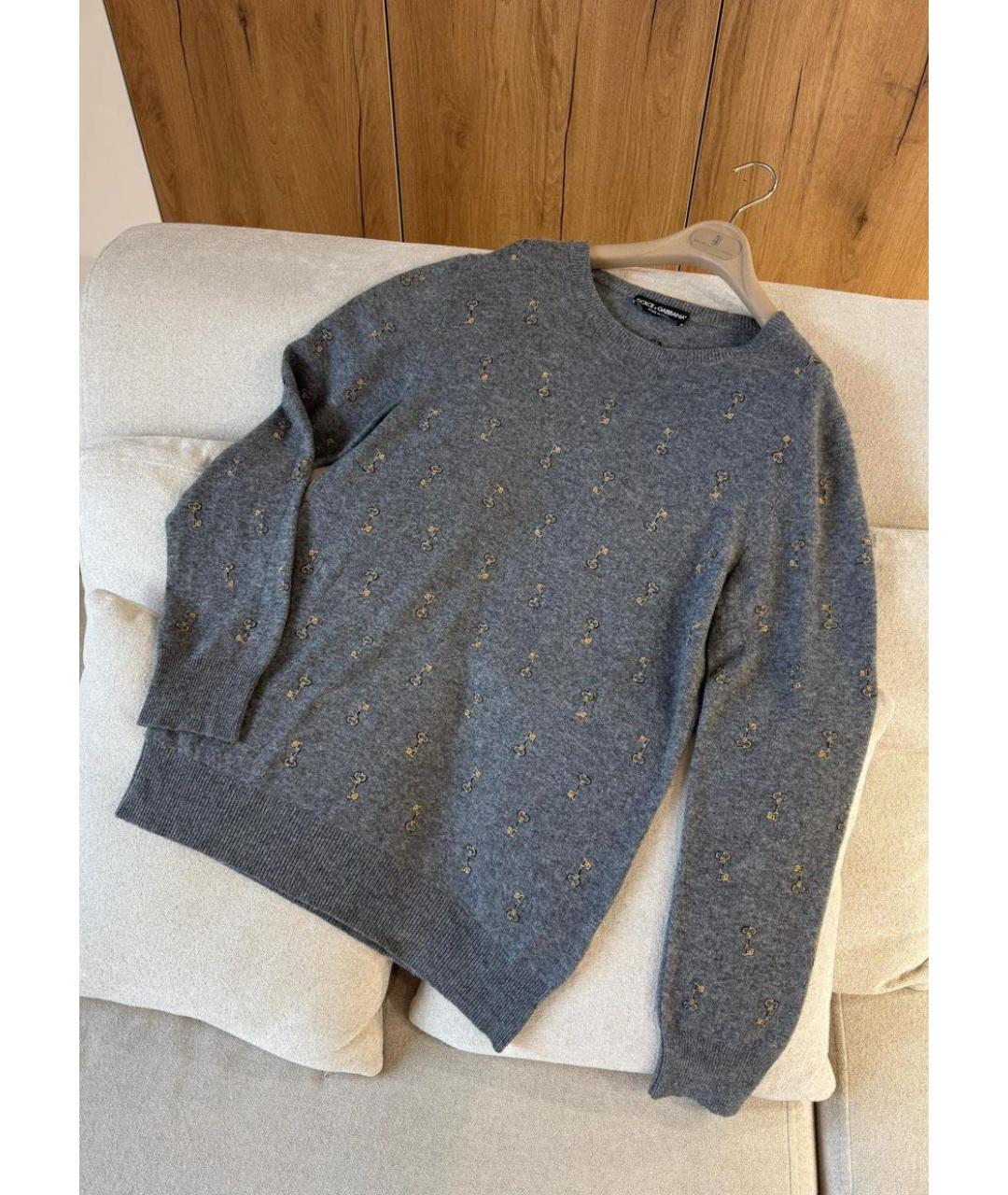 DOLCE&GABBANA Серый кашемировый джемпер / свитер, фото 3