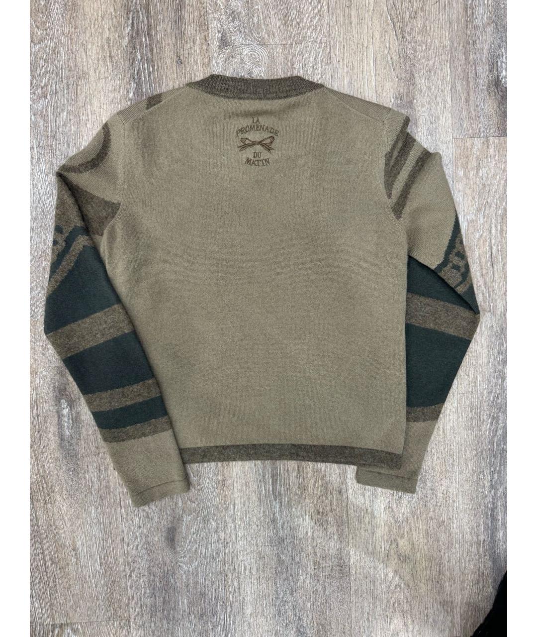 HERMES Хаки кашемировый джемпер / свитер, фото 2