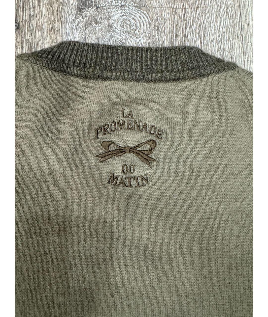 HERMES Хаки кашемировый джемпер / свитер, фото 3