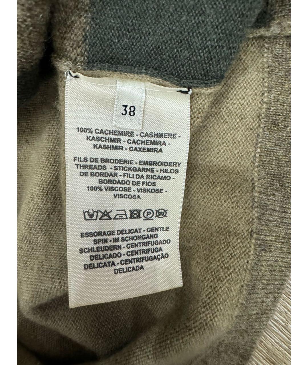 HERMES Хаки кашемировый джемпер / свитер, фото 5