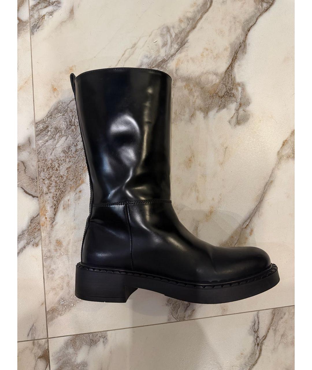 PRADA Черные кожаные сапоги, фото 8