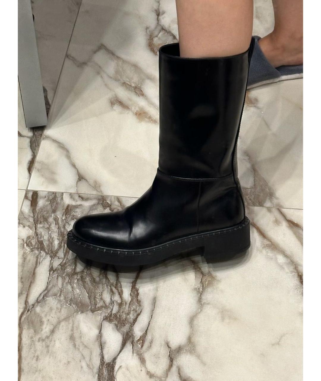 PRADA Черные кожаные сапоги, фото 7