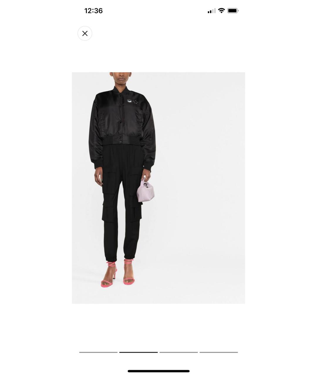 CHIARA FERRAGNI Черная хлопковая куртка, фото 2