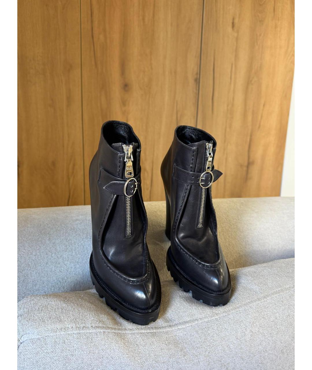 PRADA Черные кожаные ботильоны, фото 4