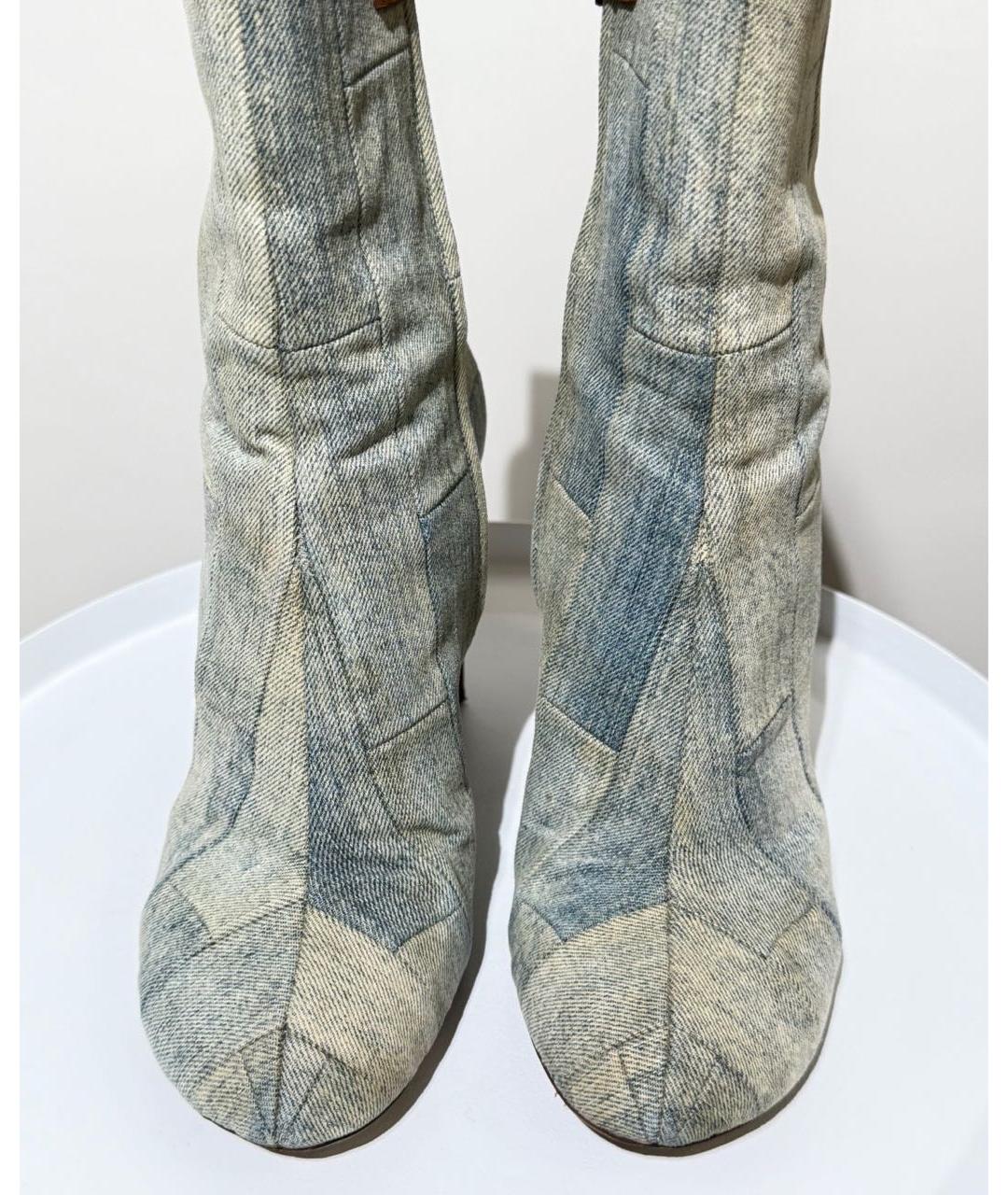 LOUIS VUITTON Голубые текстильные ботильоны, фото 2