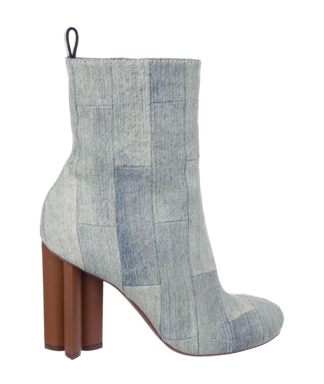 LOUIS VUITTON Голубые текстильные ботильоны, фото 9