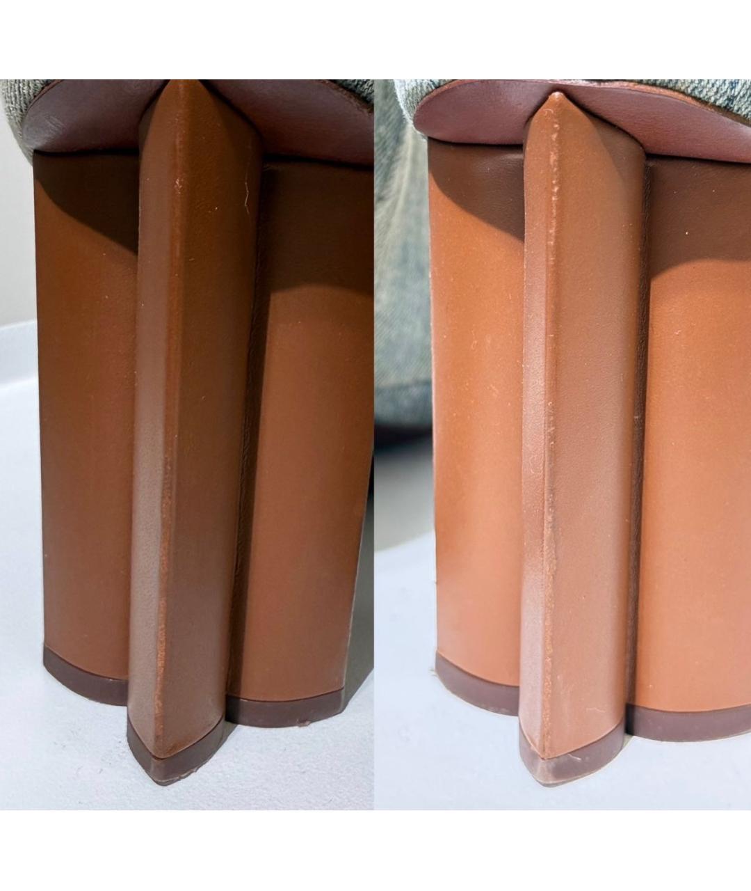 LOUIS VUITTON Голубые текстильные ботильоны, фото 7