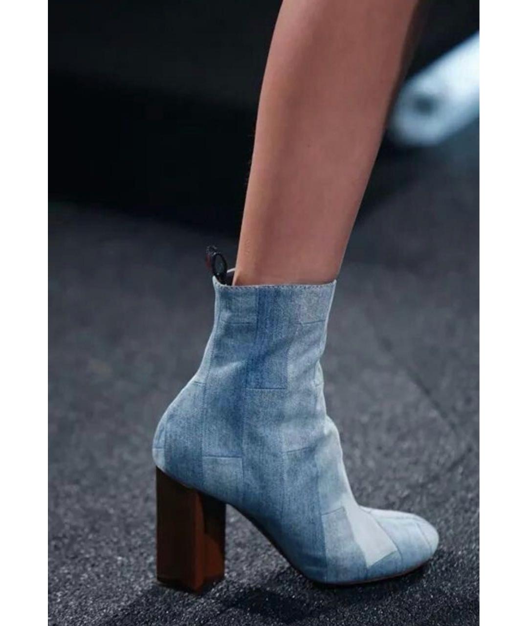 LOUIS VUITTON Голубые текстильные ботильоны, фото 5