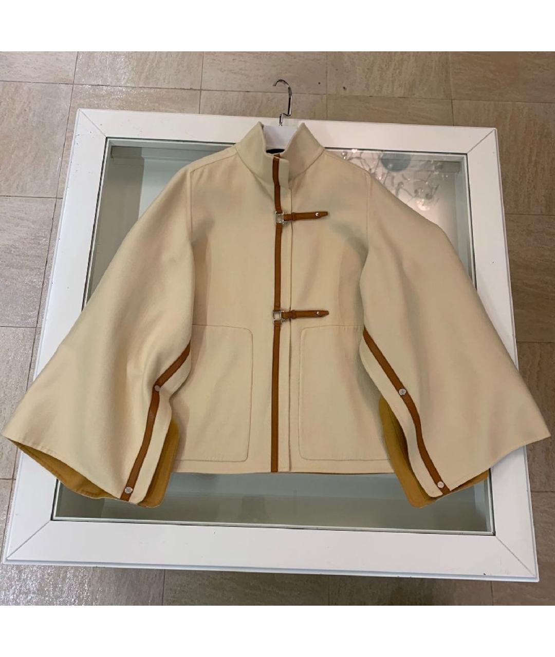 HERMES Бежевое кашемировое пальто, фото 6