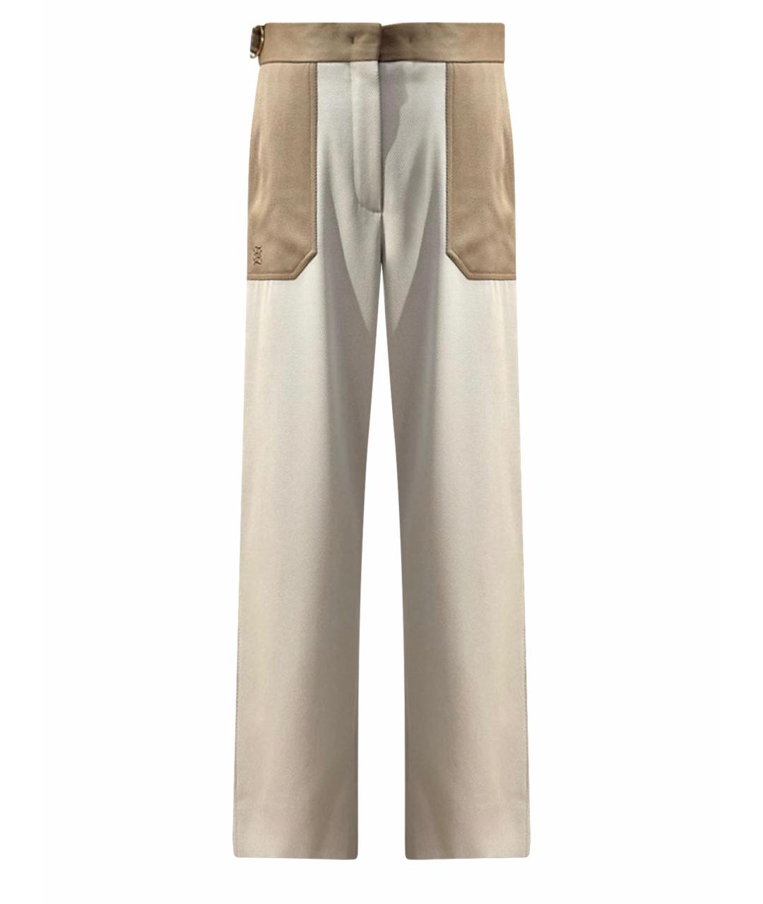 FENDI Бежевые прямые брюки, фото 1