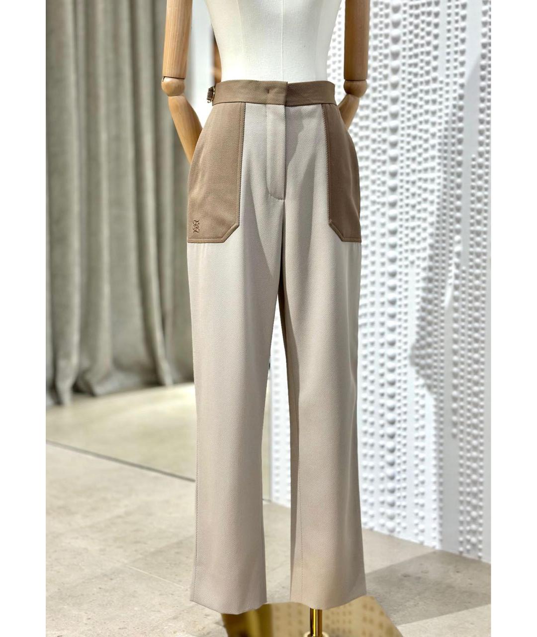 FENDI Бежевые прямые брюки, фото 3