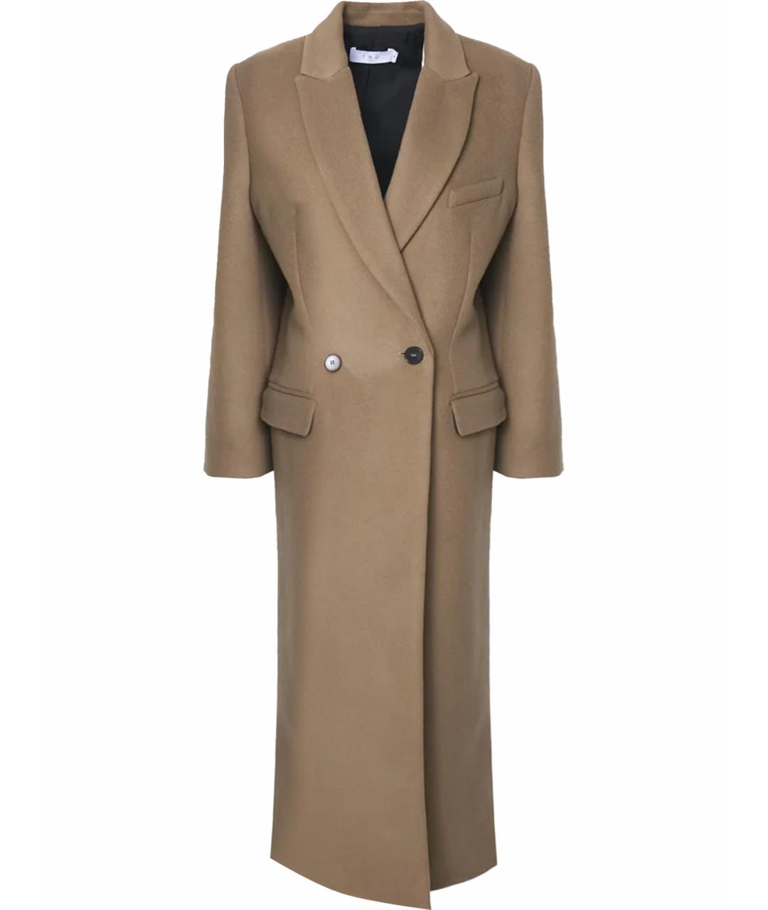 IRO Бежевое шерстяное пальто, фото 1