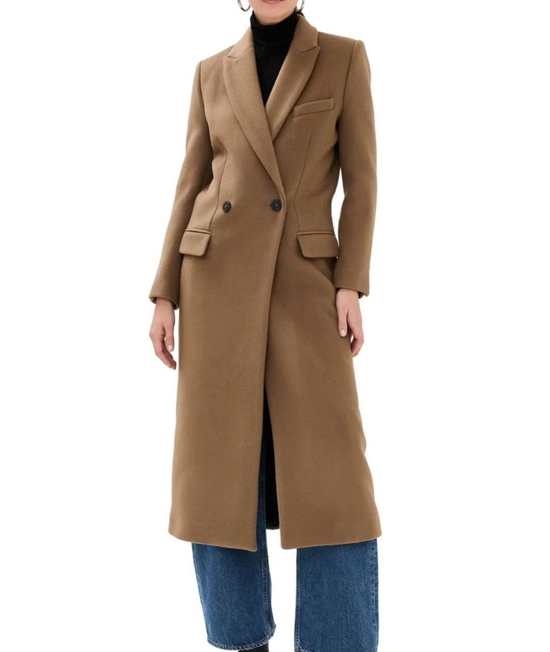 IRO Бежевое шерстяное пальто, фото 2