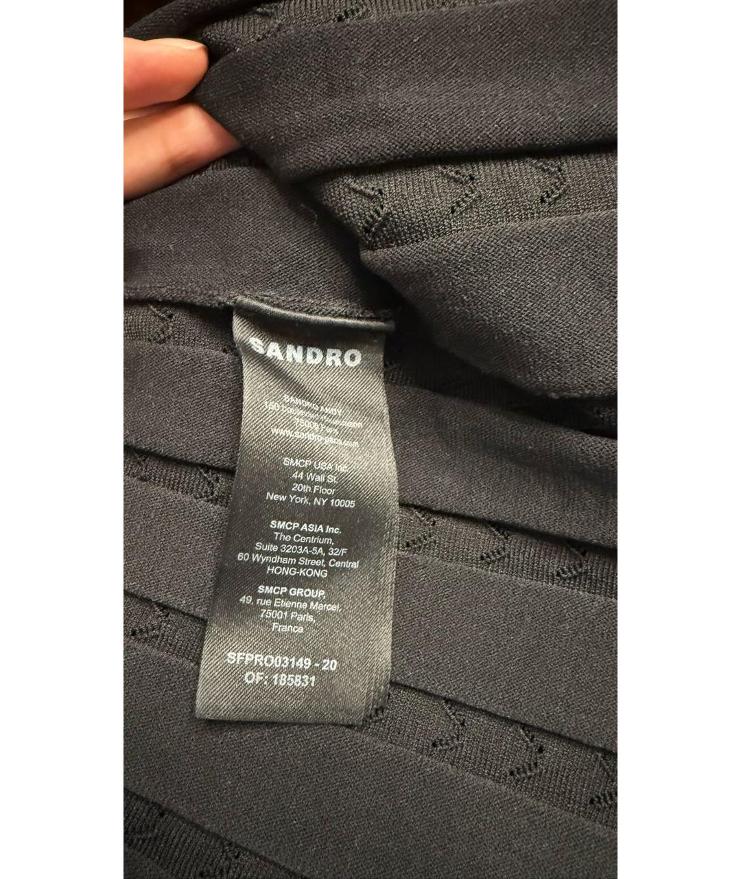 SANDRO Черное вискозное повседневное платье, фото 7