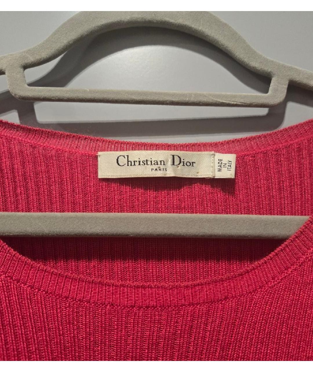 CHRISTIAN DIOR Розовое кашемировое повседневное платье, фото 3