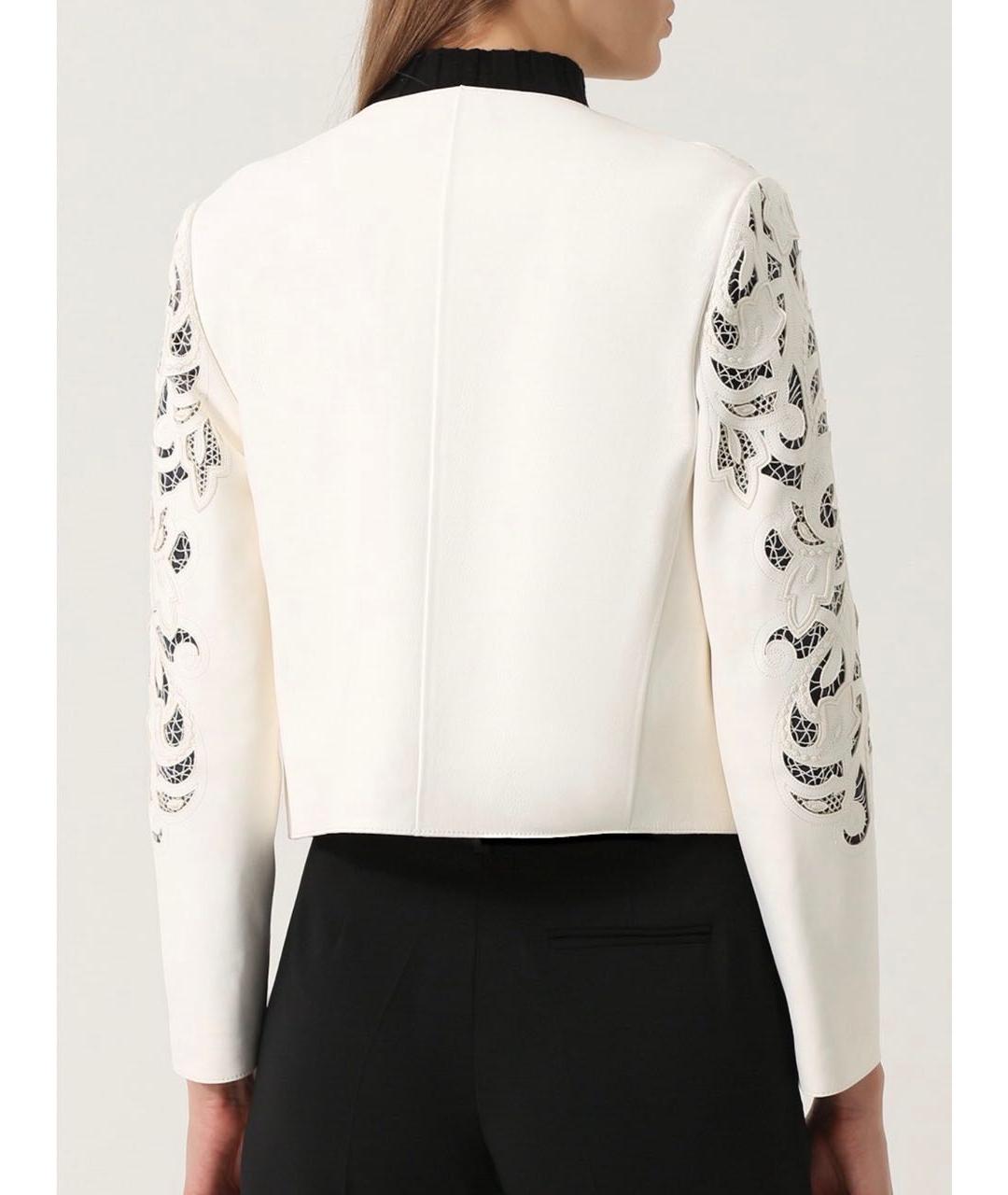 RALPH LAUREN PURPLE LABEL Белая кожаная куртка, фото 2