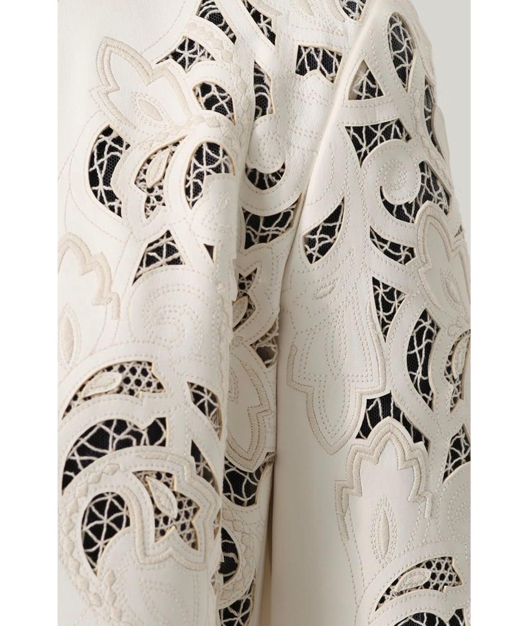 RALPH LAUREN PURPLE LABEL Белая кожаная куртка, фото 4