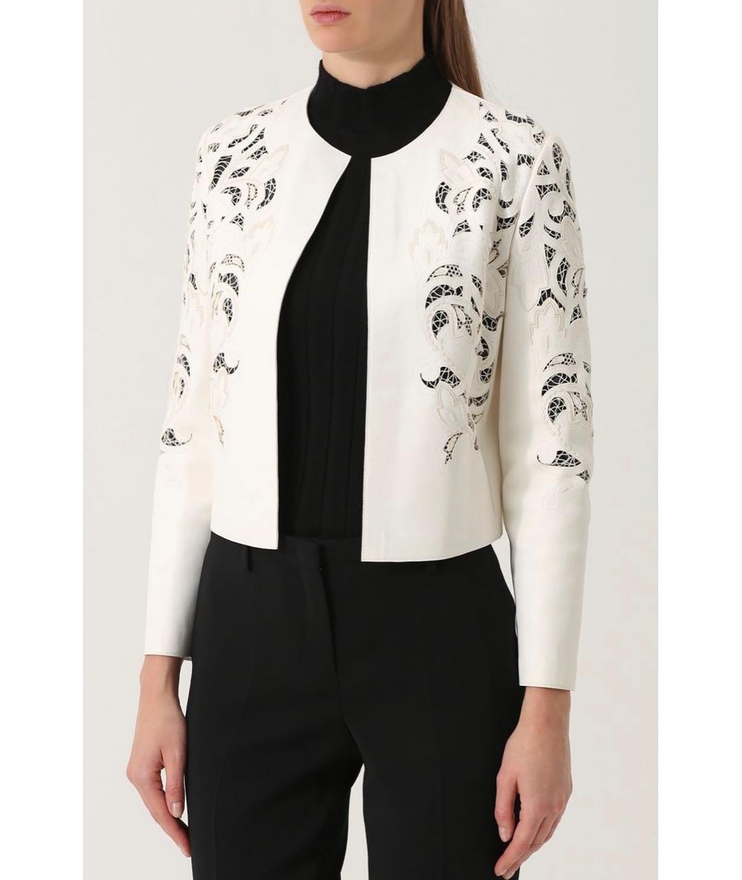 RALPH LAUREN PURPLE LABEL Белая кожаная куртка, фото 6