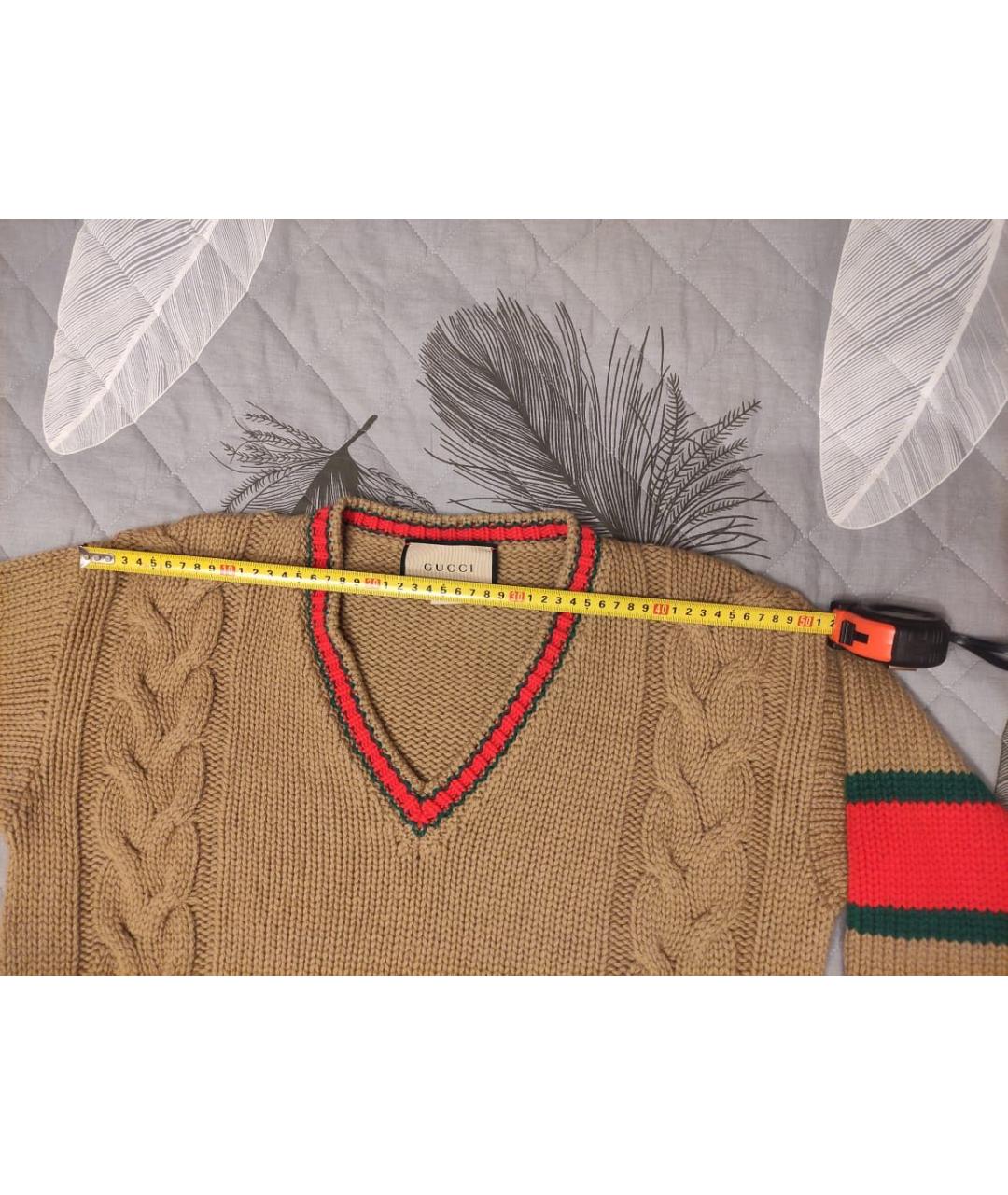 GUCCI Коричневый кашемировый джемпер / свитер, фото 5