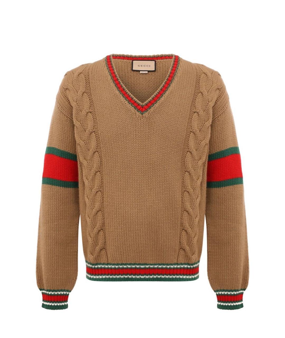 GUCCI Коричневый кашемировый джемпер / свитер, фото 1