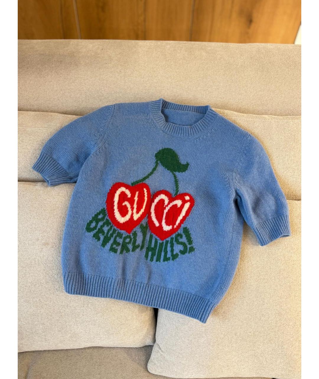 GUCCI Голубой джемпер / свитер, фото 3