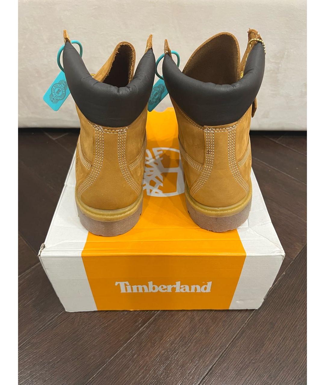 TIMBERLAND Горчичные нубуковые высокие ботинки, фото 3